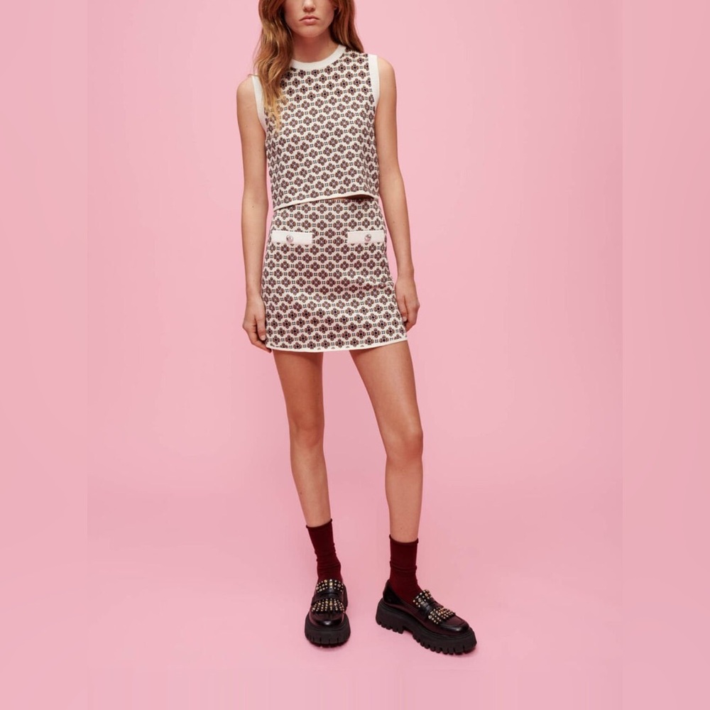 Maje - Short jacquard skirt